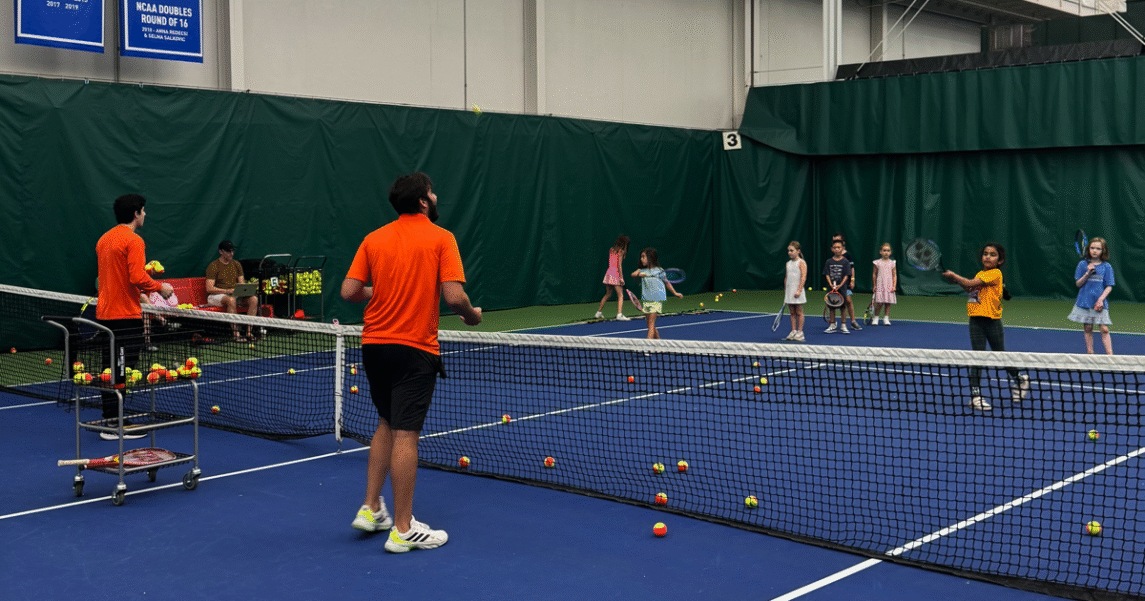 Children participating in Youth Tennis Lessons in Lincoln Park, Chicago