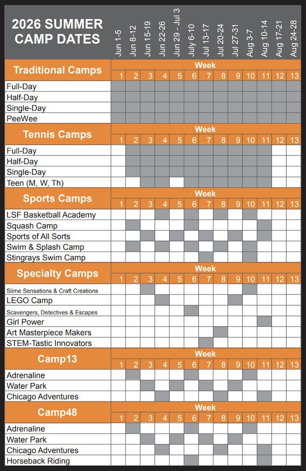 Camp Lakeshore - Lincoln Park - Summer Camp Dates 2026