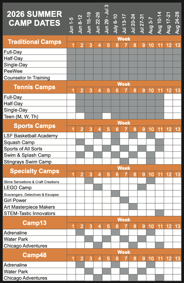 Camp Lakeshore - Lincoln Park - Summer Camp Dates 2026